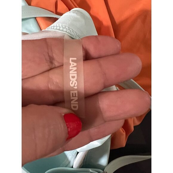 Lands End  Ruched Colorblock Tankini Top Size 2 Orange swim vacation reslrt crui - Picture 7 of 9